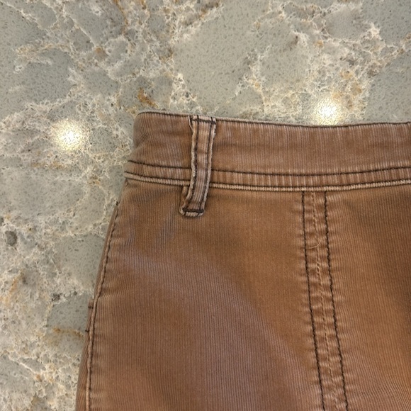 Anthropologie Louie Boho fringe skirt. Tan corduroy flounce ruffle skirt. Size 6 - Picture 3 of 10